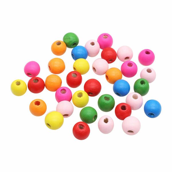 4AR399 Бусины деревянные, цветной микс, 12мм, 18гр/упак, Astra&Craft(яркий микс)