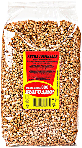 

Крупа гречневая ВЫГОДНО ядрица 1-й сорт, 800г