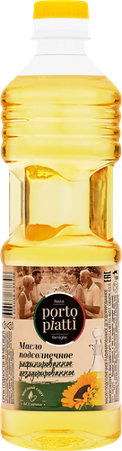 Масло подсолнечное PORTO PIATTI рафинированное дезодорированное высший сорт, 500мл