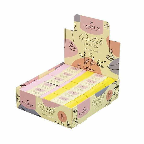 Ластик LOREX PASTEL CONTOUR LOVE прямоуг. ШТУЧНЫЙ LOREX