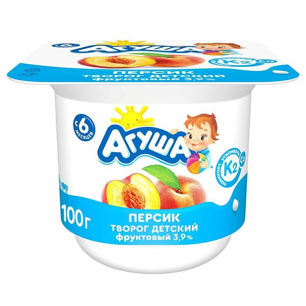 Творог Агуша Персик 3,9%