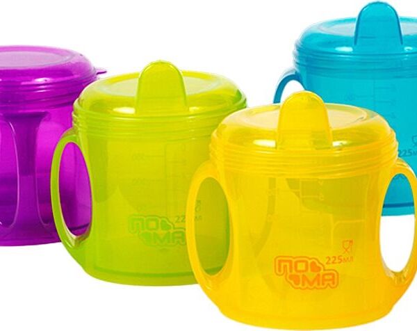 Поильник Пома с ручками, в ассортименте 1 шт х 225 мл