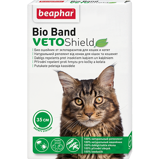 Beaphar ошейник VETO Shield Bio Band от эктопаразитов для кошек и котят