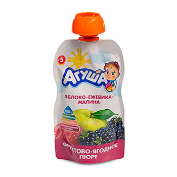 Фруктовое пюре Агуша ежевика-малина-яблоко, с 5 месяцев