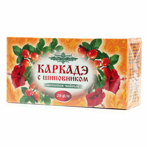 Напиток чайный Каркадэ с шиповником в пакетиках ТМ Коллекция чайных напитков, 20*1,5г