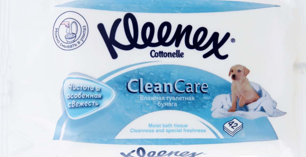 

Туалетная бумага Kleenex Cottonelle Clean Care влажная 42 шт
