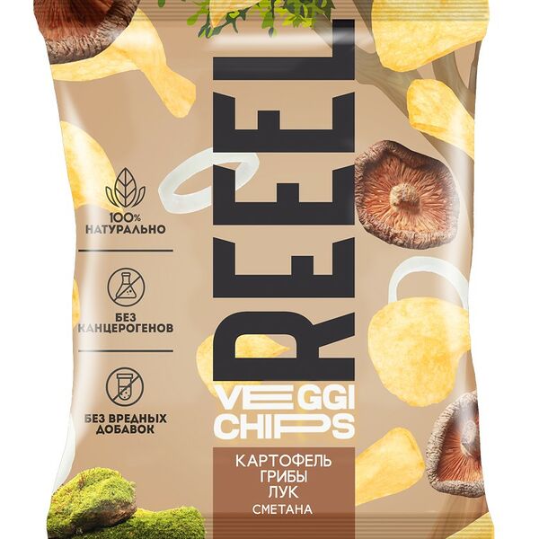 Чипсы овощные Reeel картофель, грибы, лук, сметана 30 г
