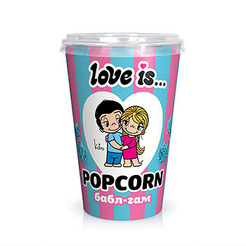 Попкорн со вкусом бабл-гам в карамели, Love Is, 120 г, Россия