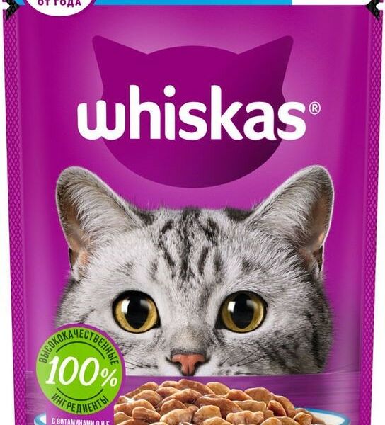 Корм для кошек от 1 года Whiskas Рагу из трески и лосося