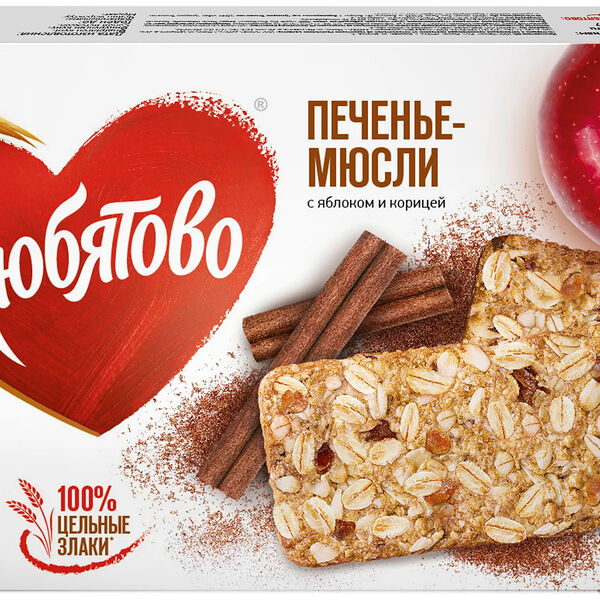 Печенье-мюсли Любятово Яблоко и корица