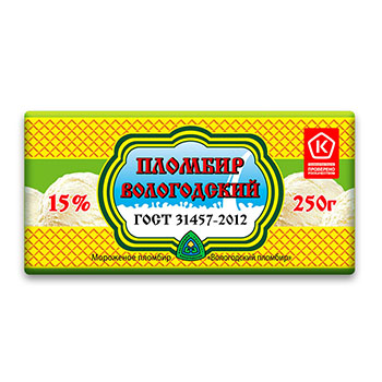 

Мороженое Пломбир Вологодский 15% 250 г