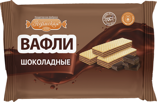 

Вафли Пермская КФ Шоколадные с жировой начинкой 260 г