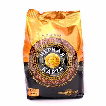 Кофе Черная Карта 250гр в Зернах Среднеобжаренный пакет