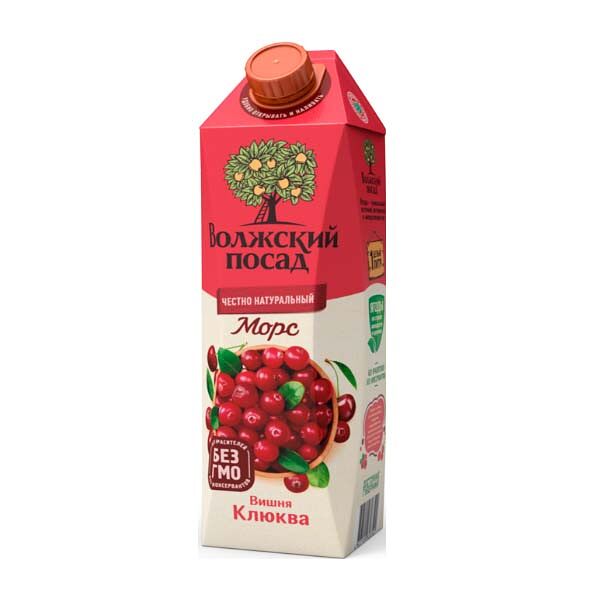Морс Волжский Посад 1л Вишня Клюква с 3лет т/п