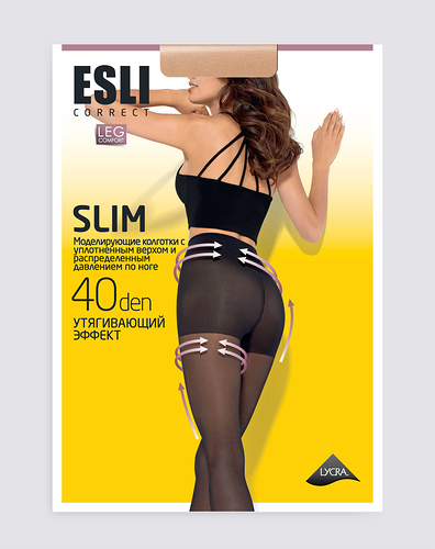 Колготки женские Esli Slim 40 den visone 4, Арт. 8С-61СПЕ
