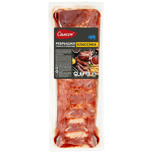 Ребрышки САМСОН свиные в маринаде Классика вес до 1.3 кг