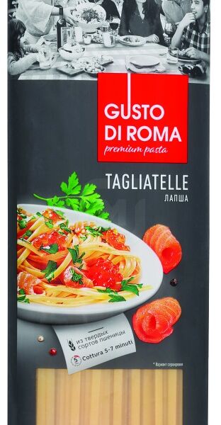 Лапша Gusto di roma Tagliatelle из твёрдых сортов