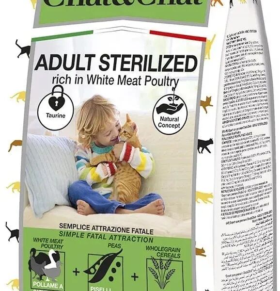 Сухой корм Chat&Chat Expert Premium для стерилизованных кошек с белым мясом птицы 900гр