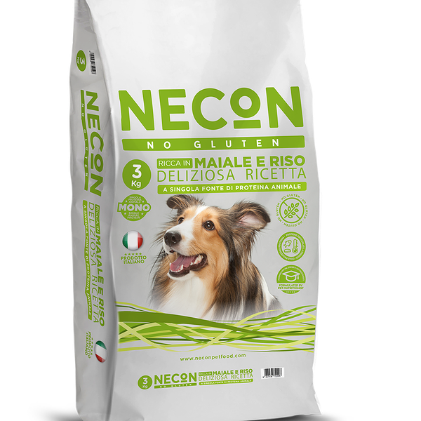 Корм для собак NECON с низкой или нормальной активностью, со свининой и рисом  сух. 3кг