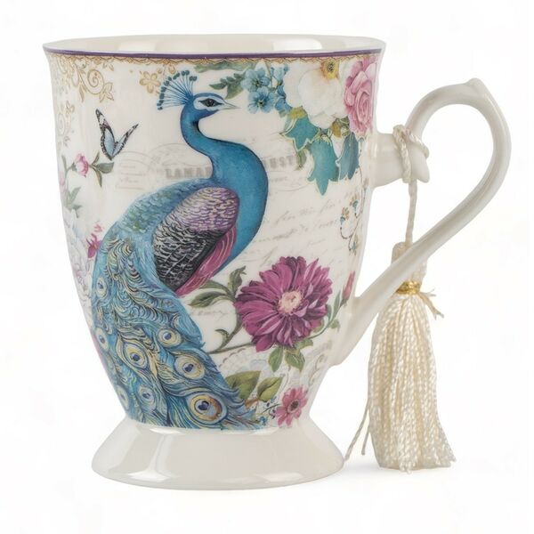 Кружка классик SIJ Павлин, 320 мл, фарфор