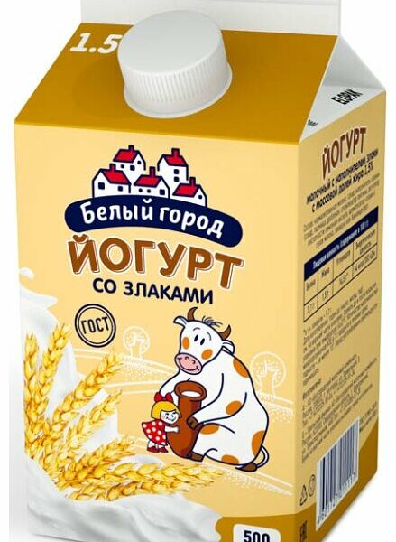 Йогурт питьевой Белый город со злаками 1.5%