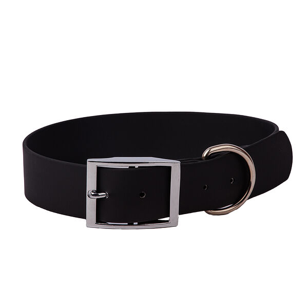 Ошейник из биотана для собак крупных пород, черный, обхват шеи 46-56 см