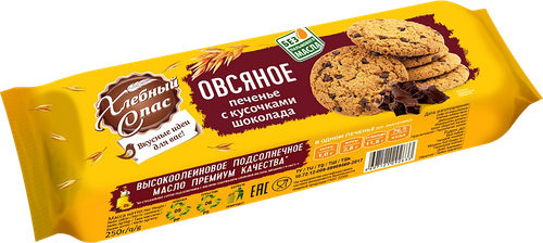 

Печенье Хлебный Спас Овсяное с добавлением кусочков шоколада 250 г