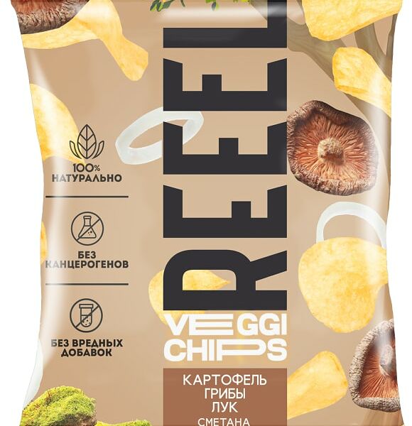 Чипсы Reeel Картофель-Грибы шиитаке-Сметана-Лук» 30г