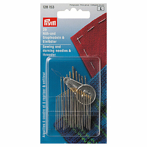128153 Набор игл для шитья и штопки с нитевдевателем (29шт в уп) Prym
