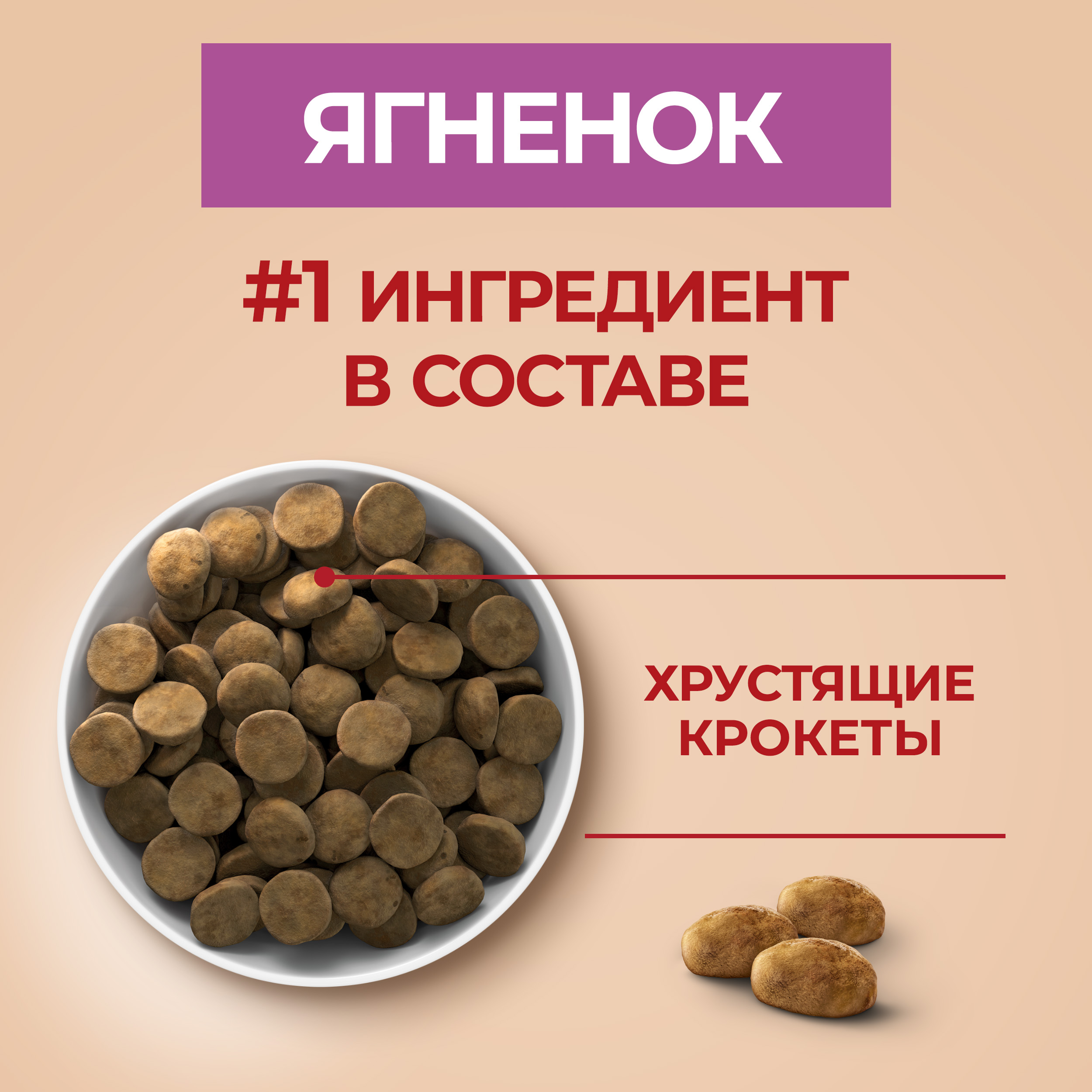 

Сухой корм Purina One для взрослых собак средних и крупных пород, с высоким содержанием ягненка и рисом 3.8 кг
