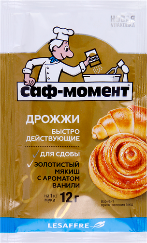 Дрожжи сухие Саф-Момент для сдобы быстродействующие 12г пакет, Россия