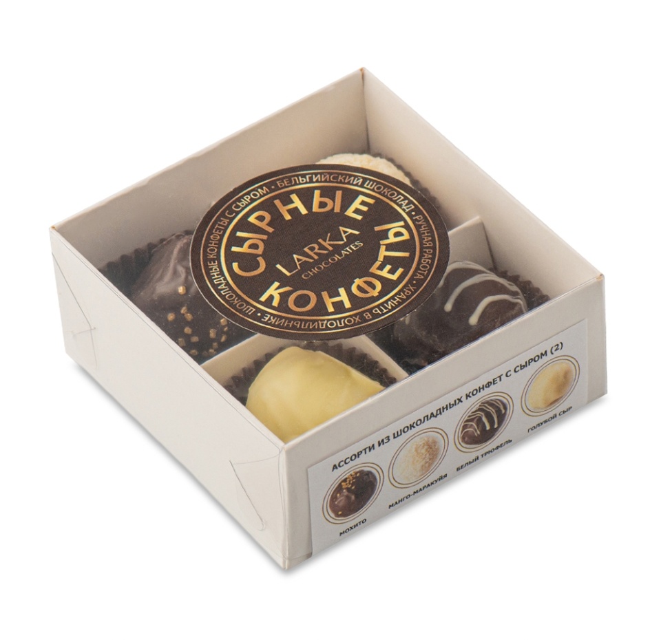 

Ассорти №2 от Ларисы Баранихиной Larka из 4 шоколадных конфет с сыром 46 г