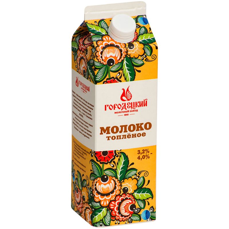 

Молоко Городец цельное питьевое топлёное 3,2-4% 1 л