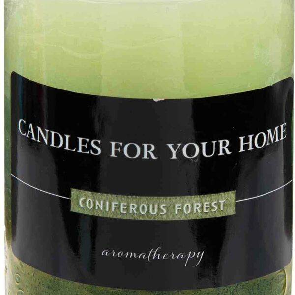 Свеча парафиновая столбик Рустик 3-х цветная аромат: хвойный лес, 75×60 мм