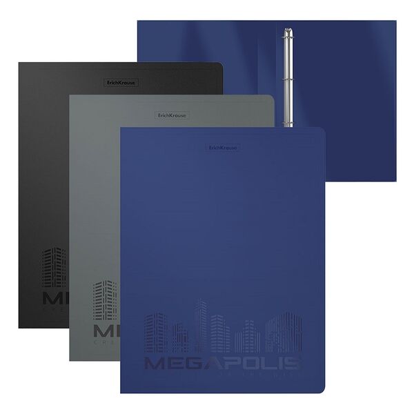 Папка на 4 кольцах ErichKrause MEGAPOLIS, 35мм, A4, ассорти 49984