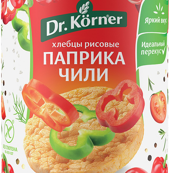 Хлебцы Dr. Korner хрустящие рисовые паприка чили 80 г