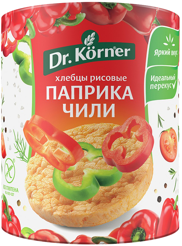 

Хлебцы Dr. Korner хрустящие рисовые паприка чили 80 г