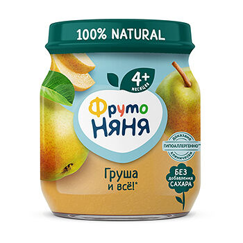 Пюре фруктовое ФрутоНяня из груш с 4 месяцев
