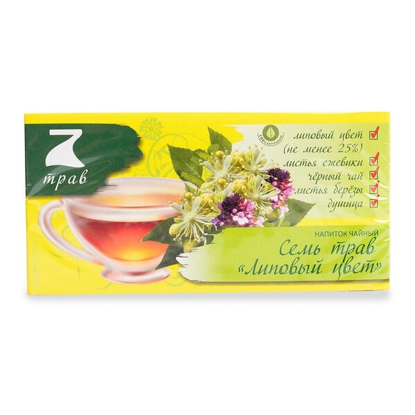 Чай черный 7 Трав Липовый цвет в пакетиках, 20 шт.