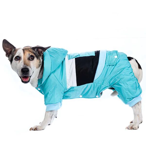 Комбинезон с капюшоном для собак 2XL голубой (девочка)