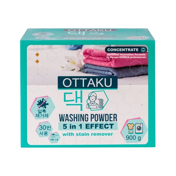 Порошок Ottaku 5in1 Effect стиральный концентрированный, универсальный с пятновыводителем 900г, Россия