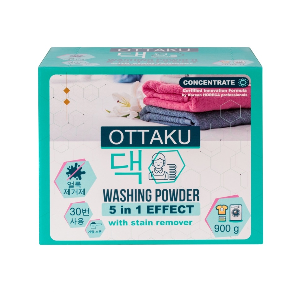

Порошок Ottaku 5 in 1 Effect стиральный концентрированный универсальный с пятновыводителем 900 г