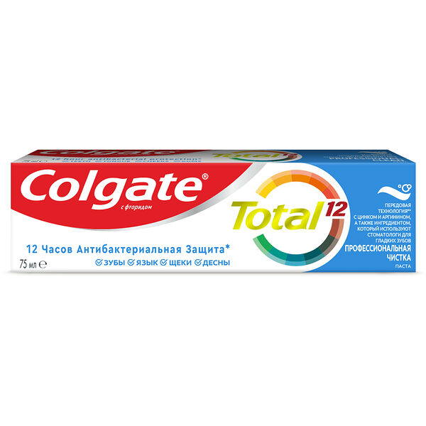 Зуб/паста COLGATE Total 12 Professional Clean/Профессиональная чистка  colgate 75 мл имп. OOO 