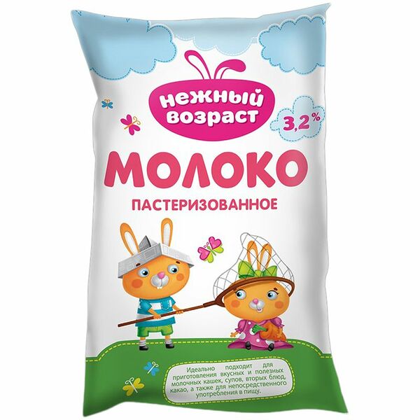 Молоко Нежный возраст пастеризованное, 3.2%