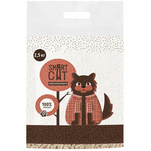 Smart Cat Древесный наполнитель, пеллета 6мм 2,5 кг