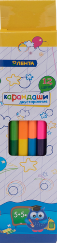 

Набор карандашей ЛЕНТА Цветных,двухсторон.6шт,12цв