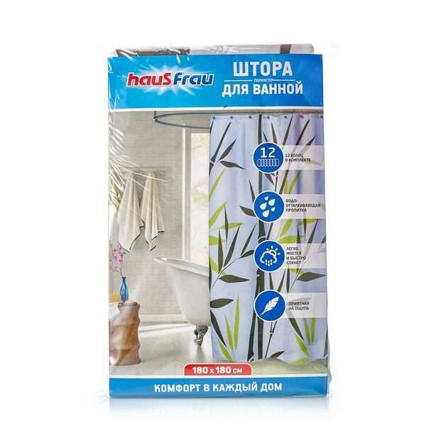Шторка для ванны Haus Frau Бамбук, полиэстер