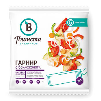 Смесь ПЛАНЕТА ВИТАМИНОВ Гарнир с баклажанами овощная бысрозамороженная 400г