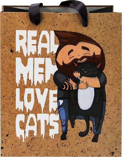 

Пакет подарочный MESHU Real men 18х23х10 см выборочный лак крафт