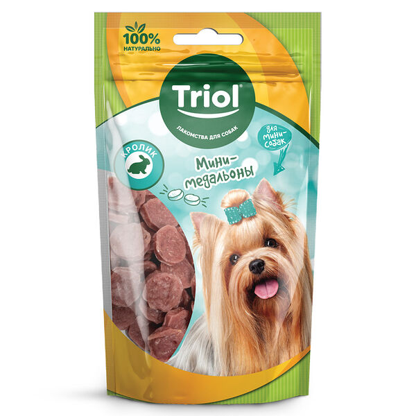 Лакомство для собак Triol Мини-медальоны из кролика Для мини-собак